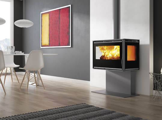 Carbel RA-85 Plus 3 sided stove on stand