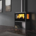 Carbel RA-85 Plus 3 sided stove on log box