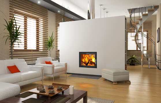 Woodfire EX12 Panorama Double Sided Inset boiler stoves
