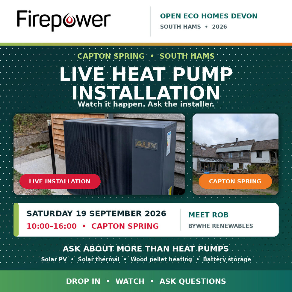 See a live heat pump installation at Open Eco Homes Devon